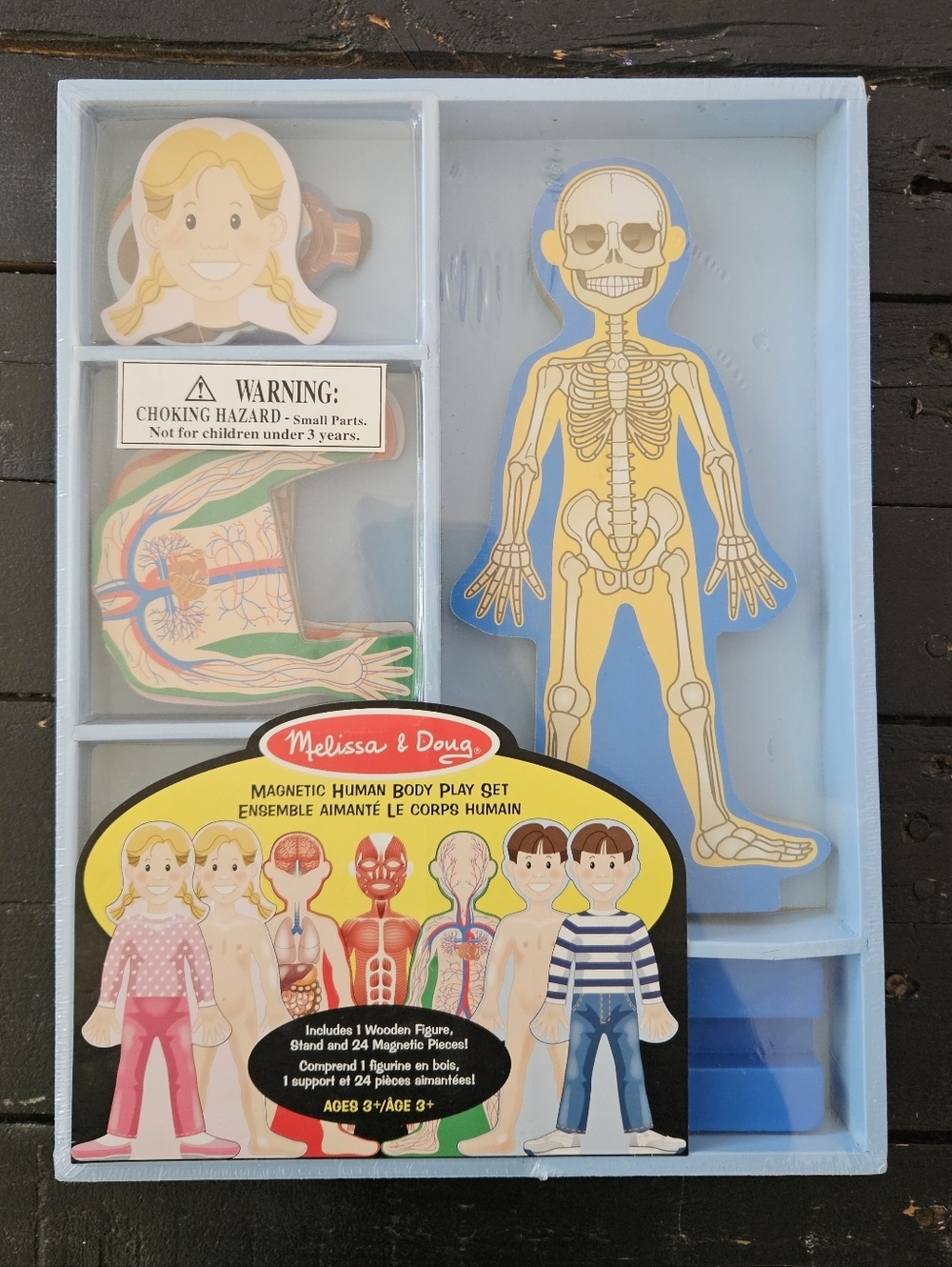 Melissa & Doug NWT Magnetic Human Body Play Set Blue & Yellow Doll Imaginative